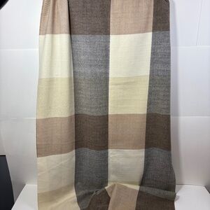 Gap Oversize Scarf , Brown, Cream, tan , unisex, 24 in wide, 78 in length